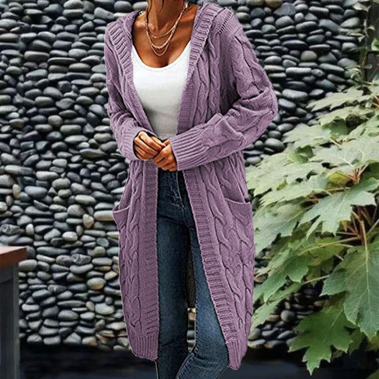 Mittellanger Cardigan-Pullover im Idle-Stil