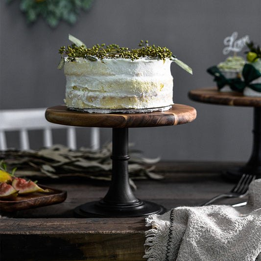 Massivholz Tablett Akazie für Dessert / Kuchen