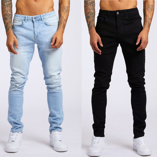 Modische, lässige Slim-Fit-Jeans mit hoher Taille für Herren