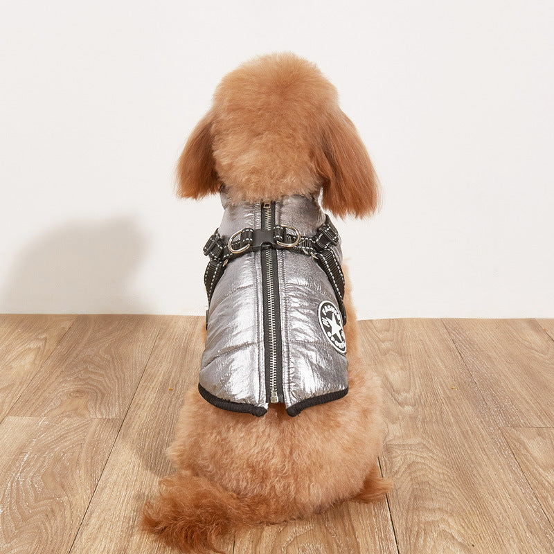 Warme Hundekleidung, mit Baumwolle gefüttert, reflektierender Gallus