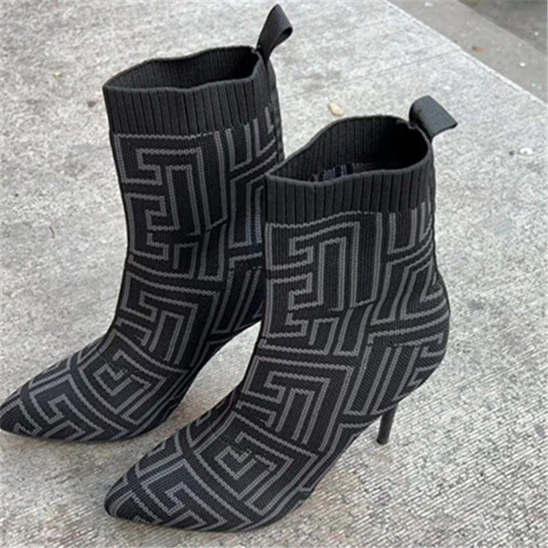 Mode Stiefeletten Frauen Spitze Zehen