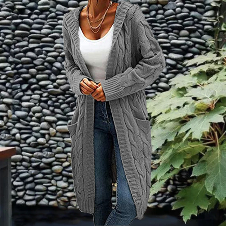 Mittellanger Cardigan-Pullover im Idle-Stil