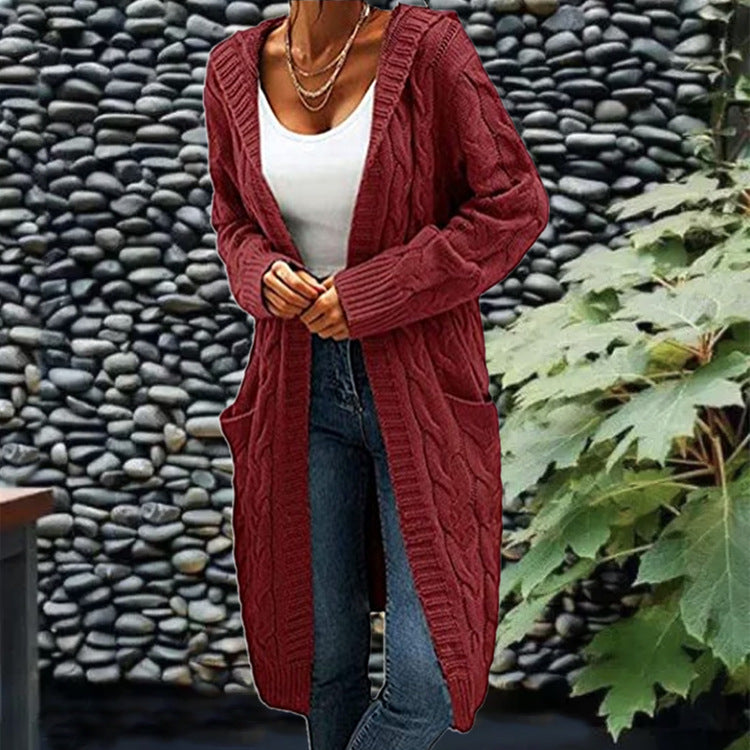 Mittellanger Cardigan-Pullover im Idle-Stil